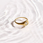 Crystal Cushion Dome Ring