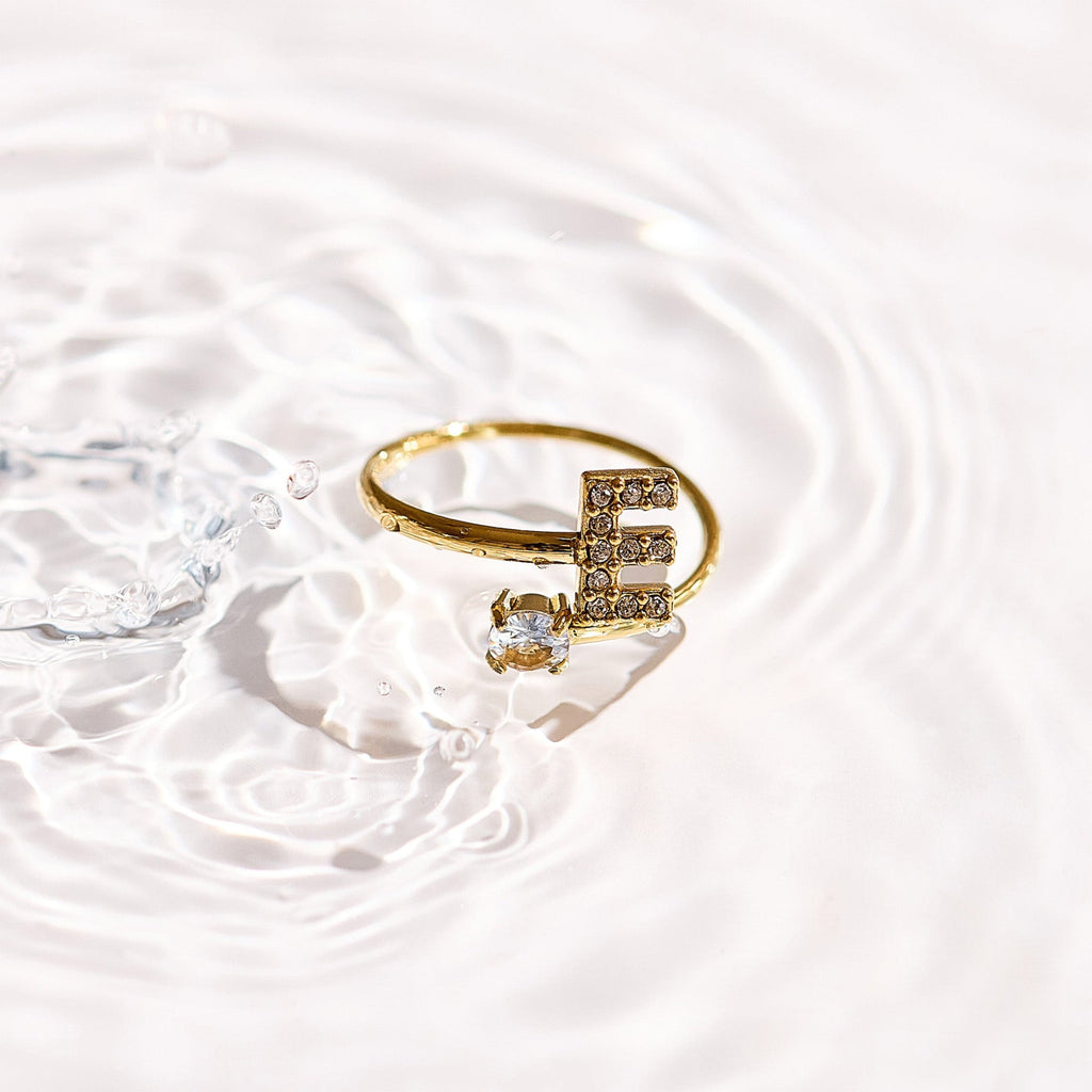 Sparkle Initial Wrap Ring