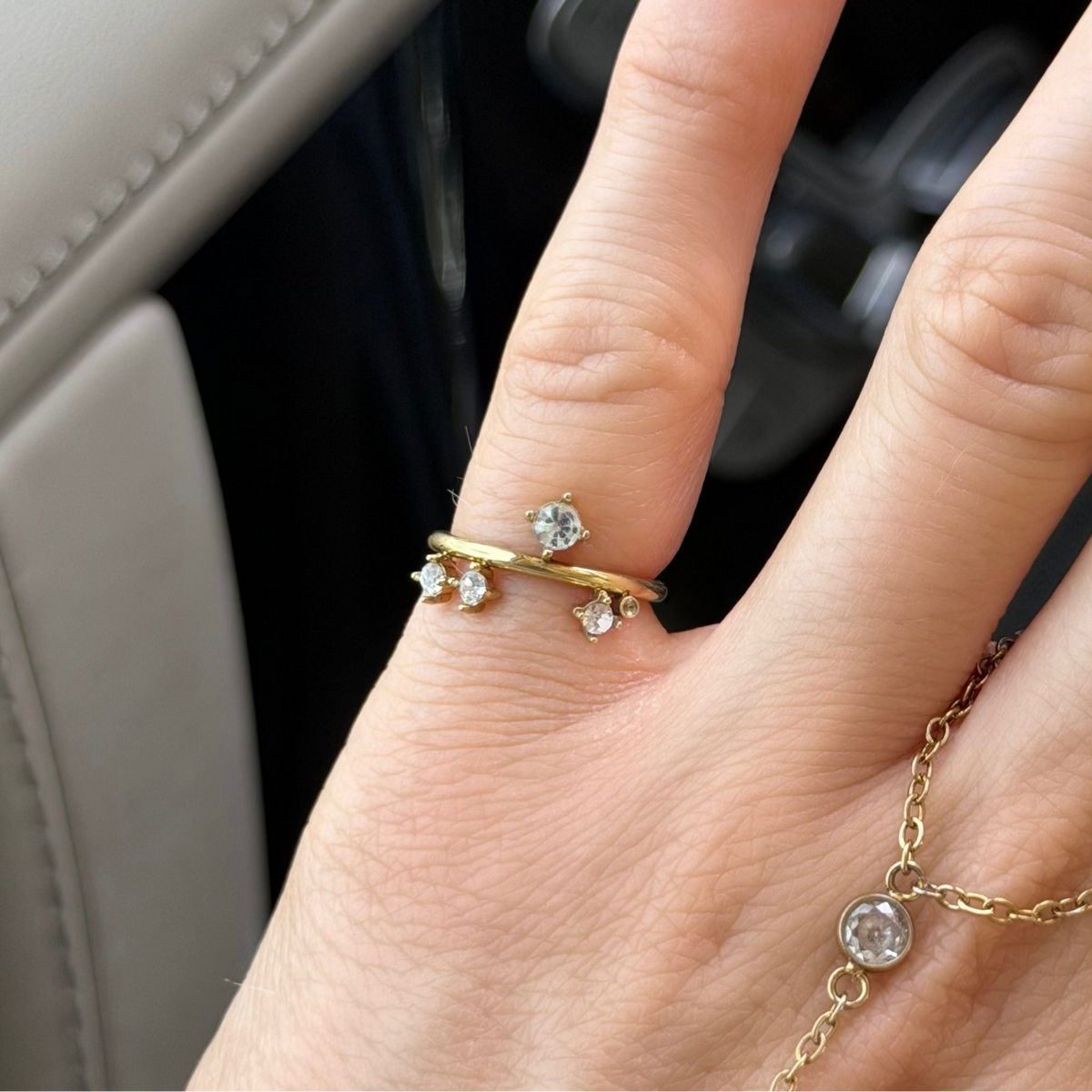 Triple Spark Drop Pinky Ring