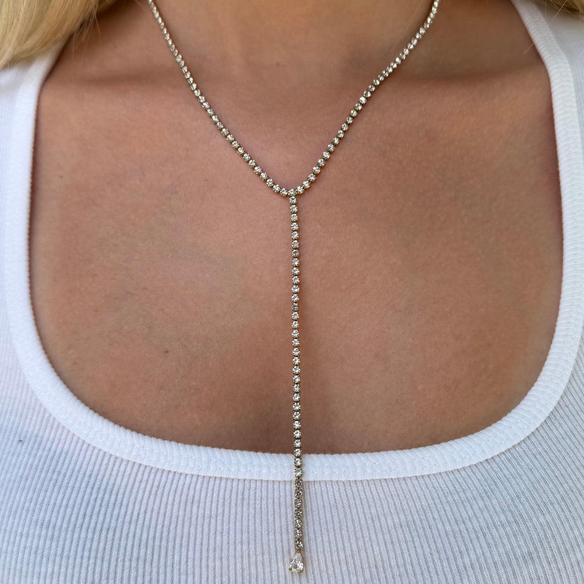 Nena Tennis Lariat Necklace